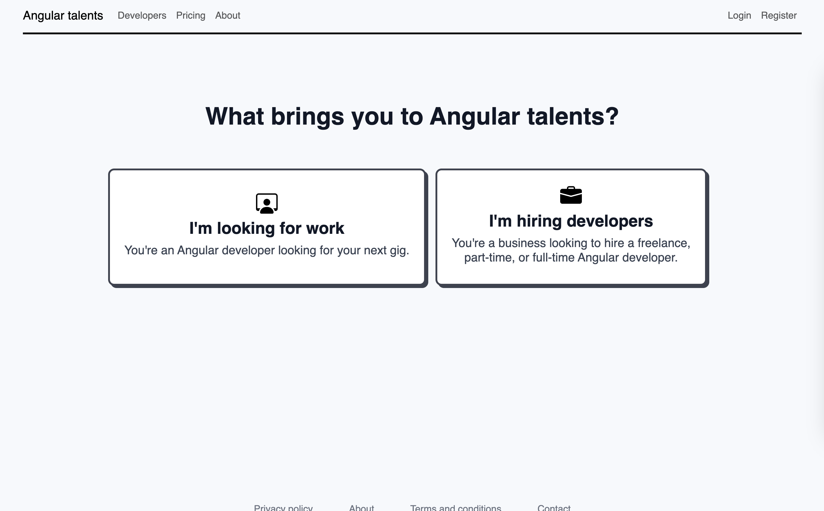 image of angular talents website